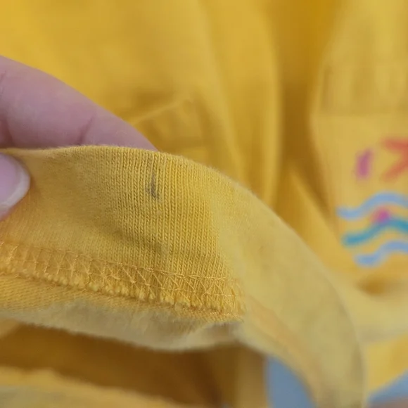 Vintage Summer Oasis Sunset Yellow Sleeveless Beach Dress with Embroidery Sz M - Picture 8 of 12